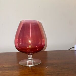 Cranberry Glass Brandy Snifter Vase